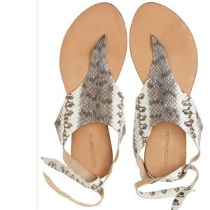 Calypso Snakeskin Tie Leather Boho Sandal